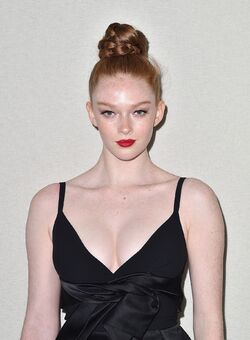 Larsen Thompson sexy cleavage at Ellie Saab Show at Paris Fashion Week